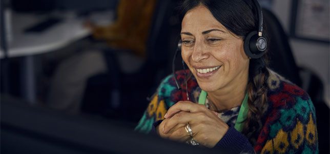 Childline volunteer on phone